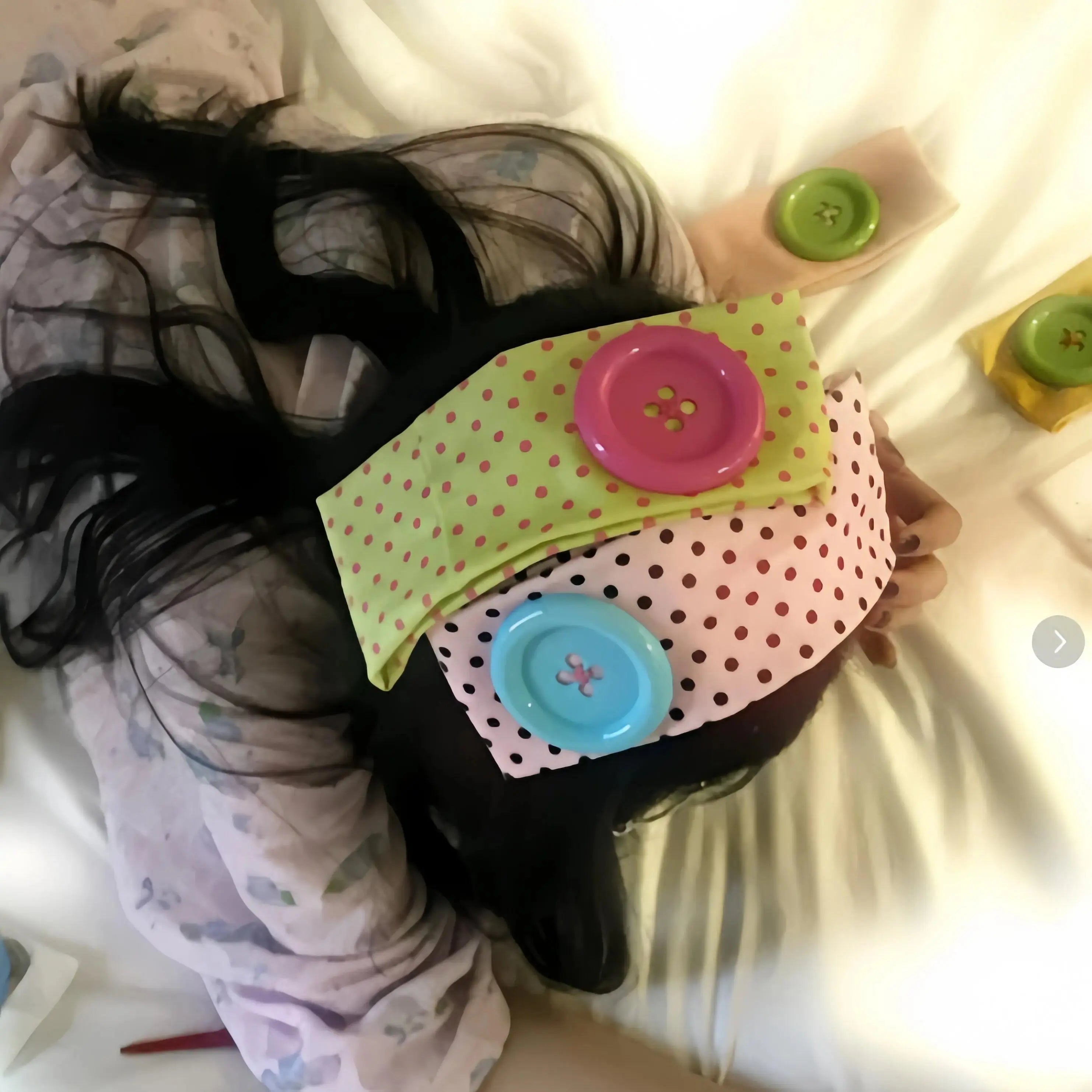 Summer Colorful Large Button Wave Dot Wide Elastic Headband for Women, Korean Ins Y2K Retro Blogger Same Style Trendy Cool Daily Hair Accessories