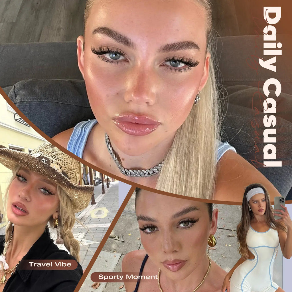 Focipeysa Fluffy Foxtail Lash Clusters | LC Curl Fox Eye Lash Clusters | Natural, Wispy, Ultra-Dense | Beginner-Friendly, Get Flawless Salon Extensions at Home| Lash Kit with Bond and Seal, Complements All Makeup Looks